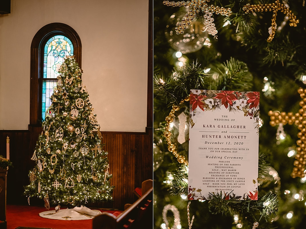Christmas wedding details in Collierville, TN