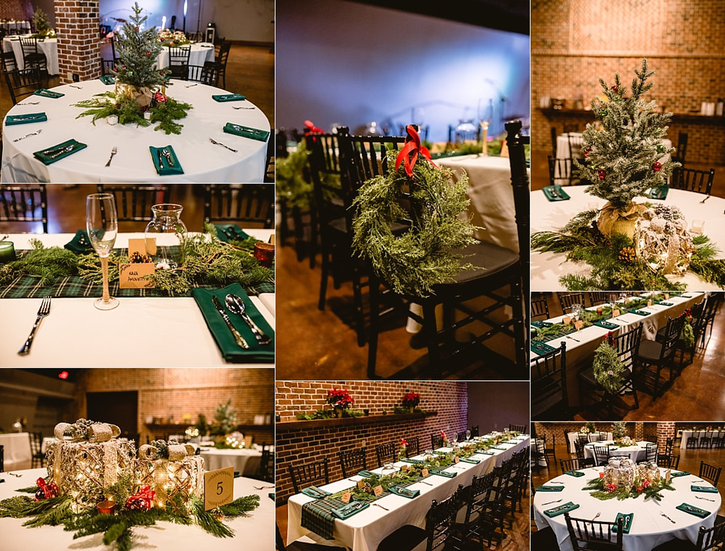 Christmas Wedding Reception at The Quonset in Collierville, TN