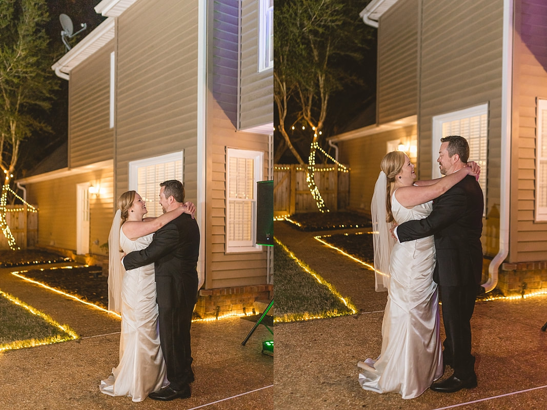 Bride and Groom dancing at collierville wedding reception 