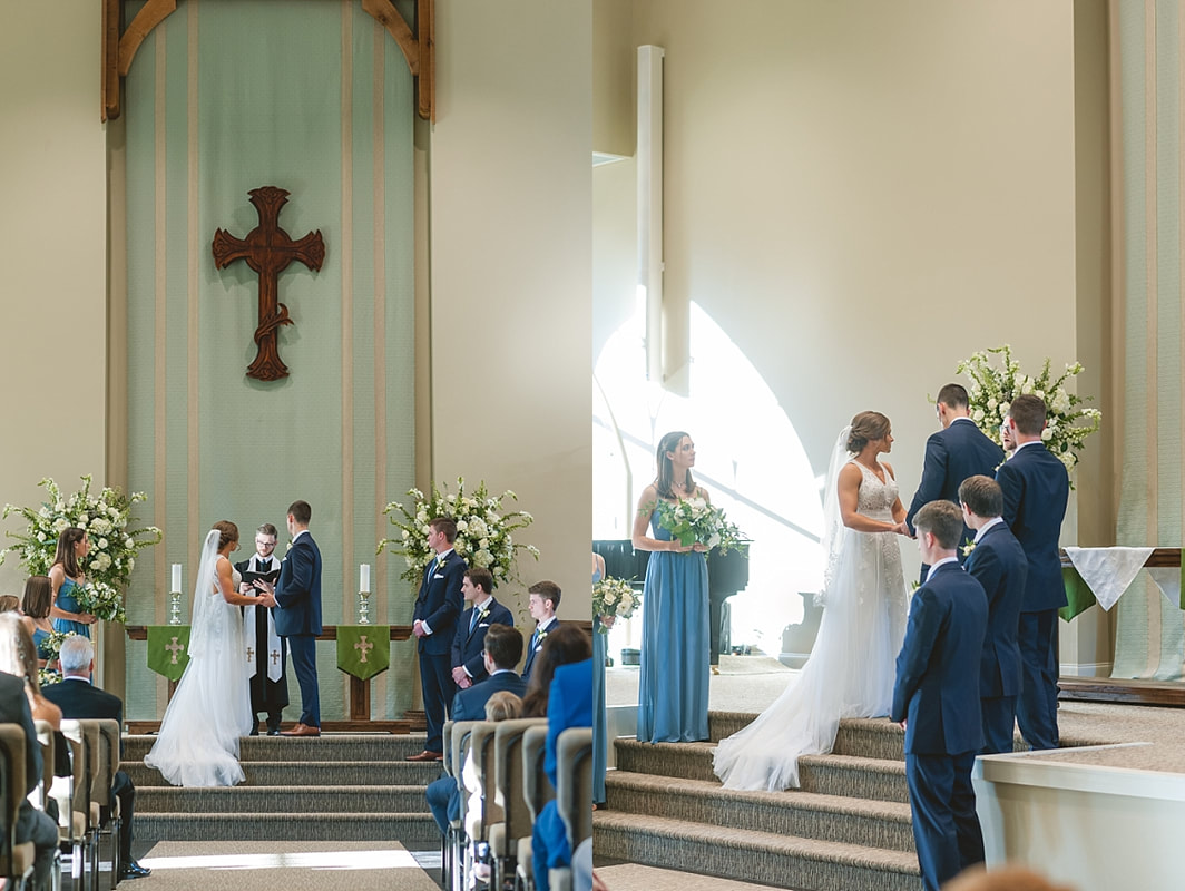 wedding ceremony at st patrick pres in collierville
