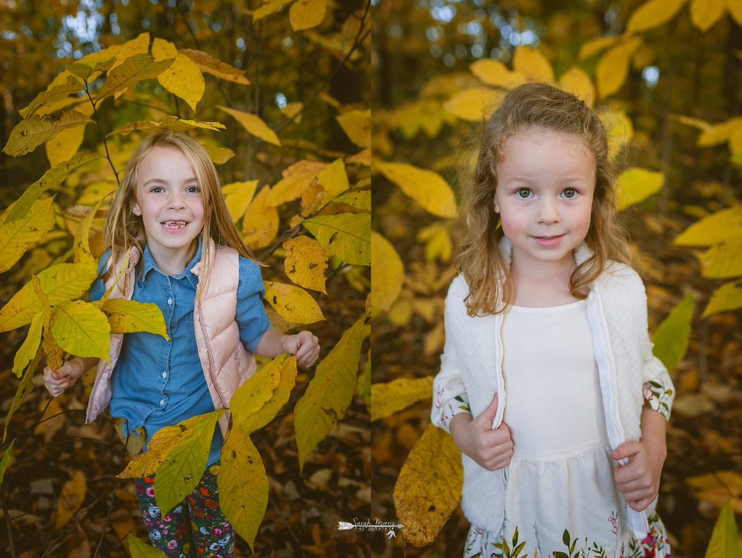 fall pictures of children in the autumn leaves in collierville, tn