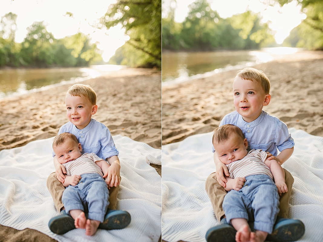child portrait of brothers at the Wolf River in Memphis, TN
