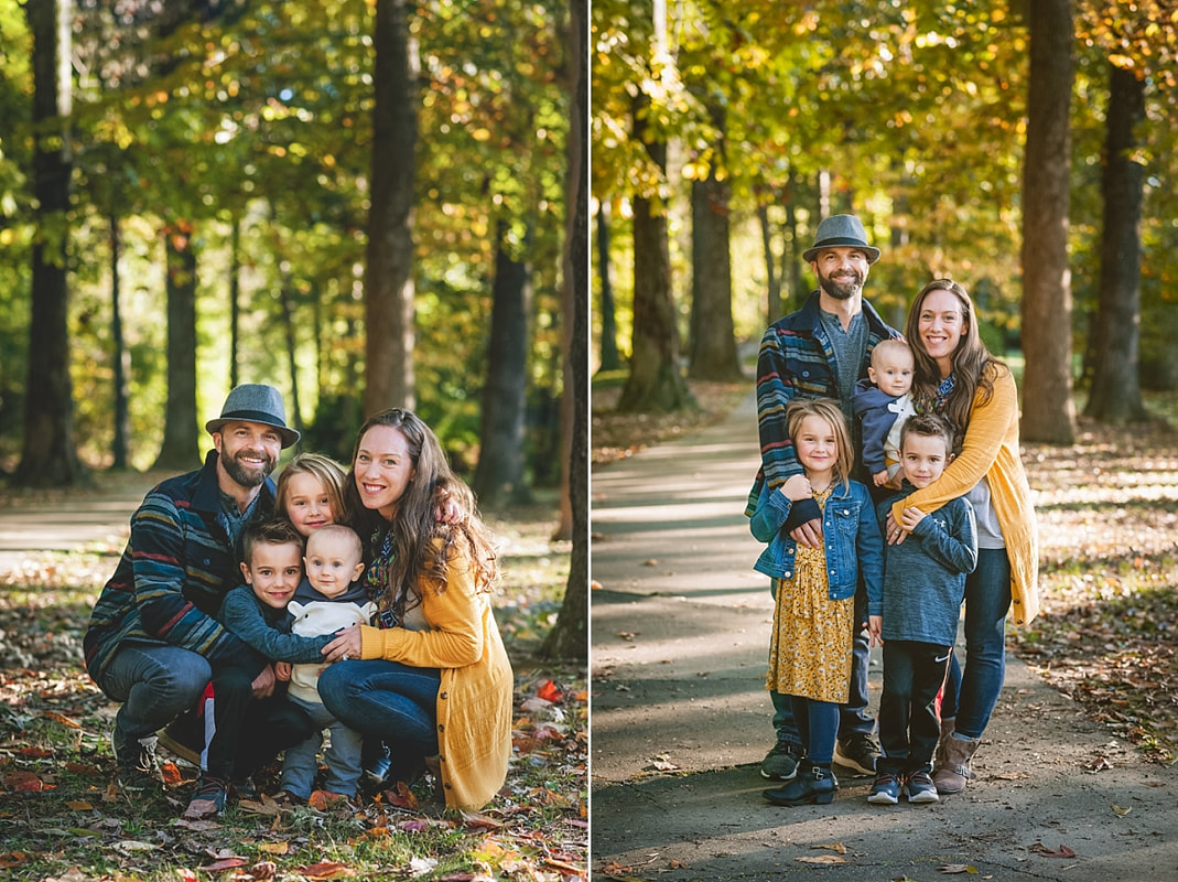 family photos during fall in collierville, tn