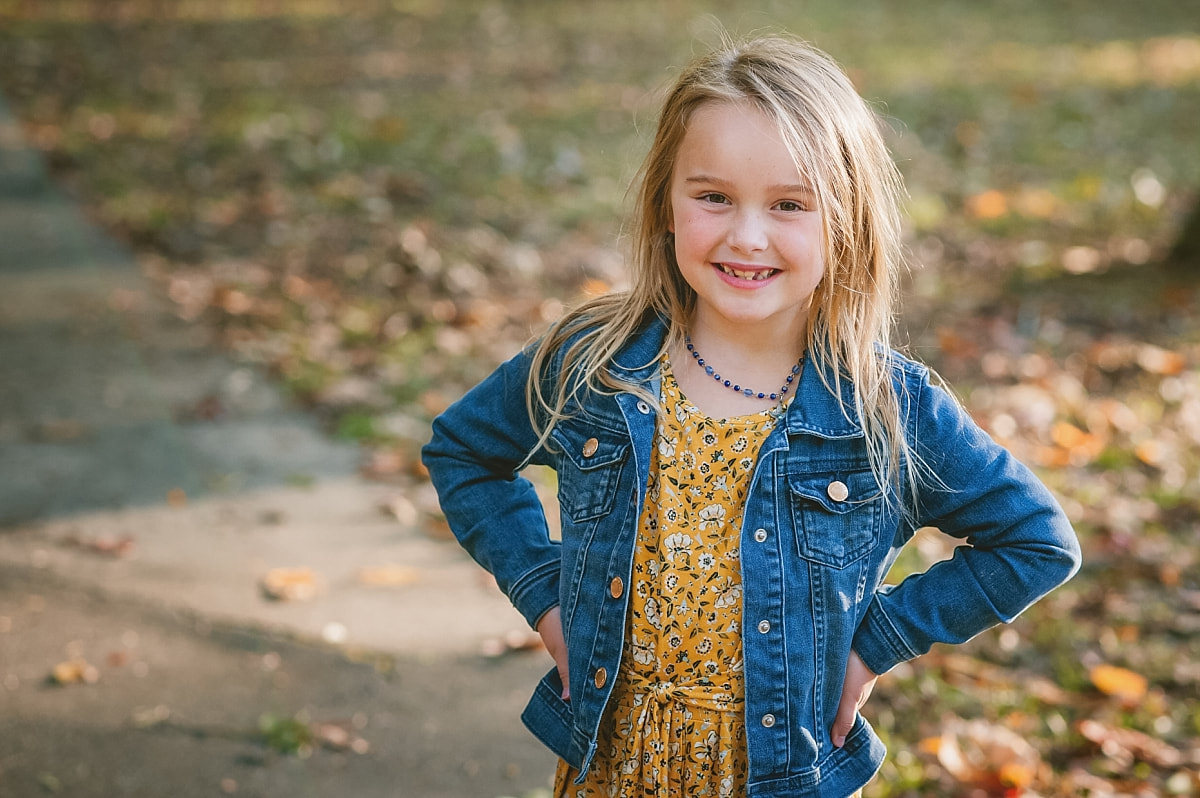 portrait of a little girl during the fall in collierville, tn