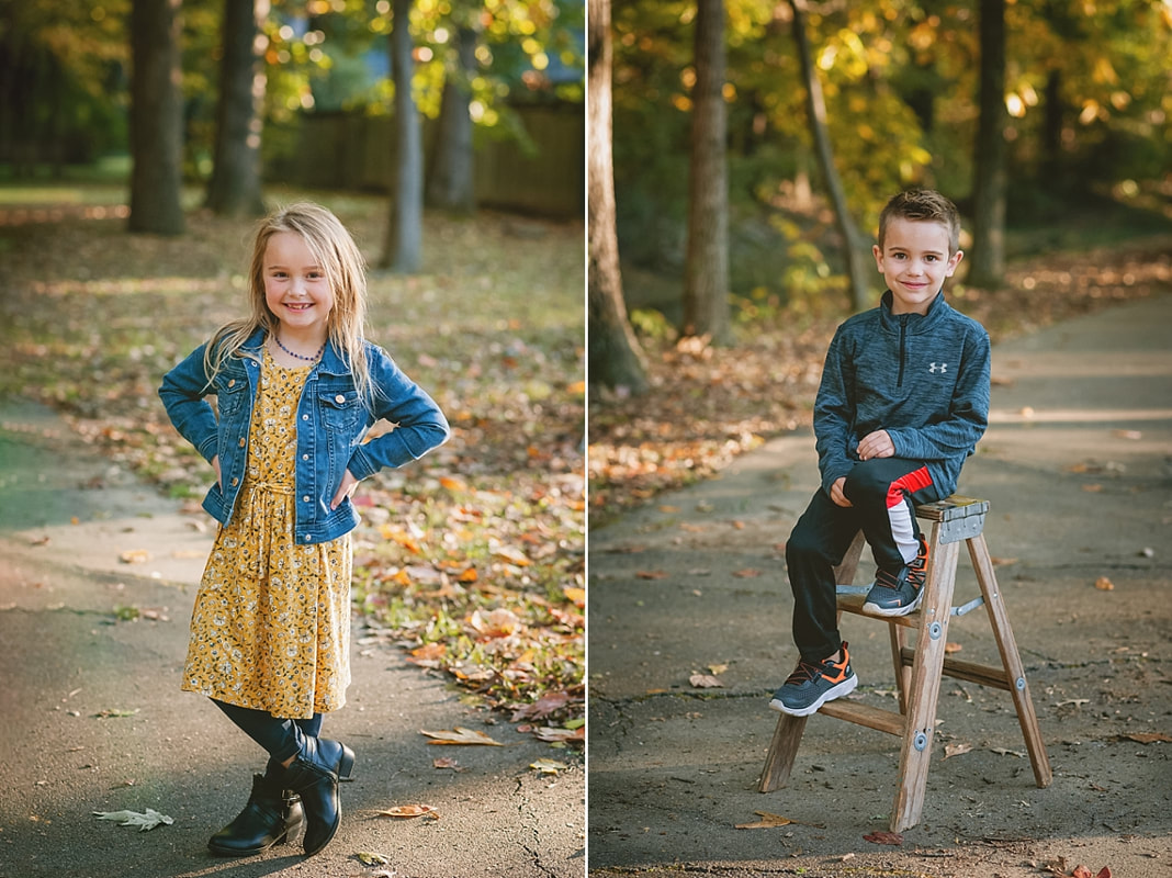 sibling portrait during the fall in collierville, tn