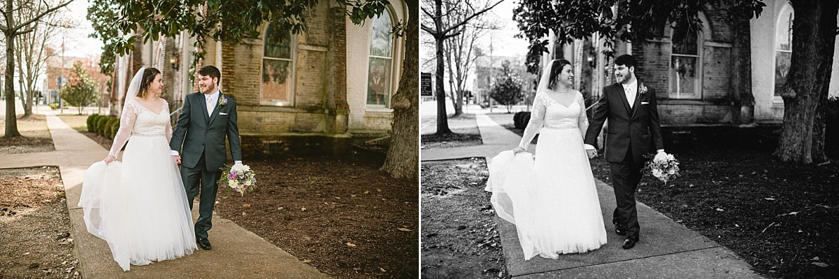 bride and groom wedding portrait at fillmore street chapel corinth, ms, Memphis wedding photographer