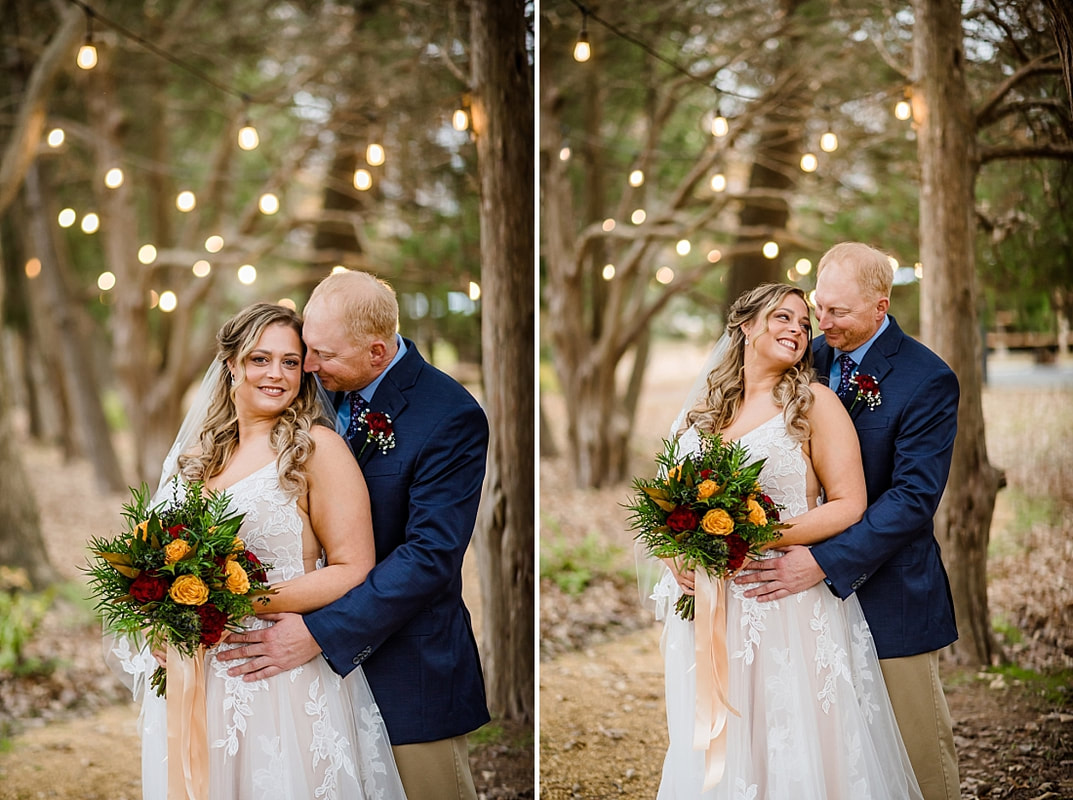 Bride and groom wedding portraits with Sarah Morris Photography at Green Frog Farm