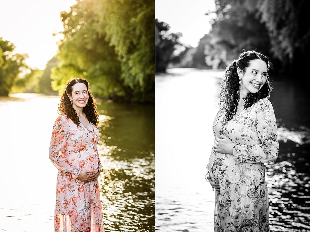 Portrait of pregnant mother at the creek in Memphis, TN
