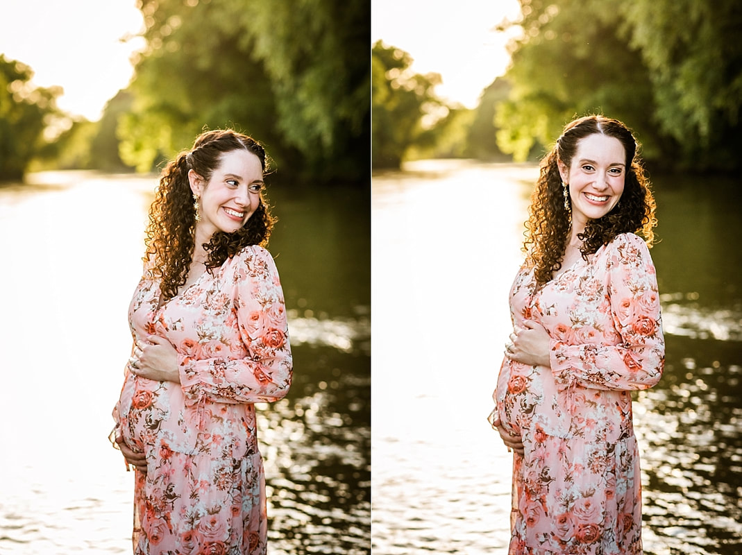 Portrait of pregnant mother at the creek in Memphis, TN