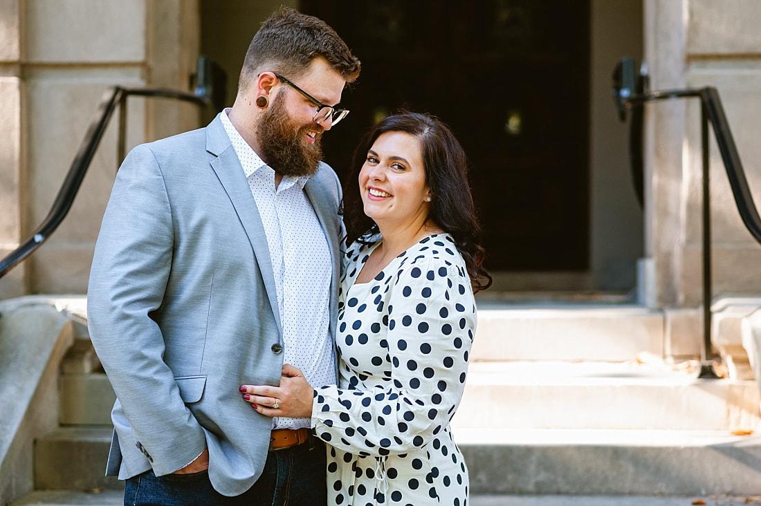 engagement photos in front of the historic Woodruff-Fontaine house in Memphis