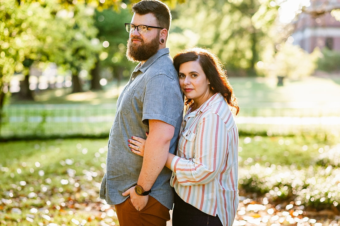 engagement photos in the front lawn of the historic Woodruff-Fontaine House in Memphis