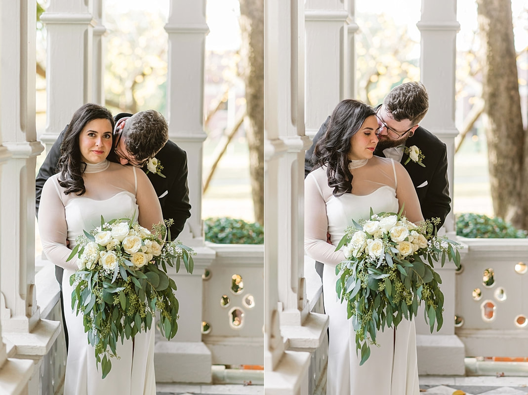 wedding portraits on the front porch + Wedding at Woodruff-Fontaine in Memphis, TN