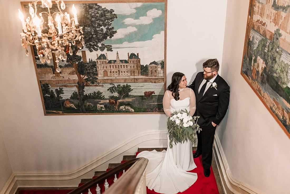staircase + Wedding at Woodruff-Fontaine in Memphis, TN