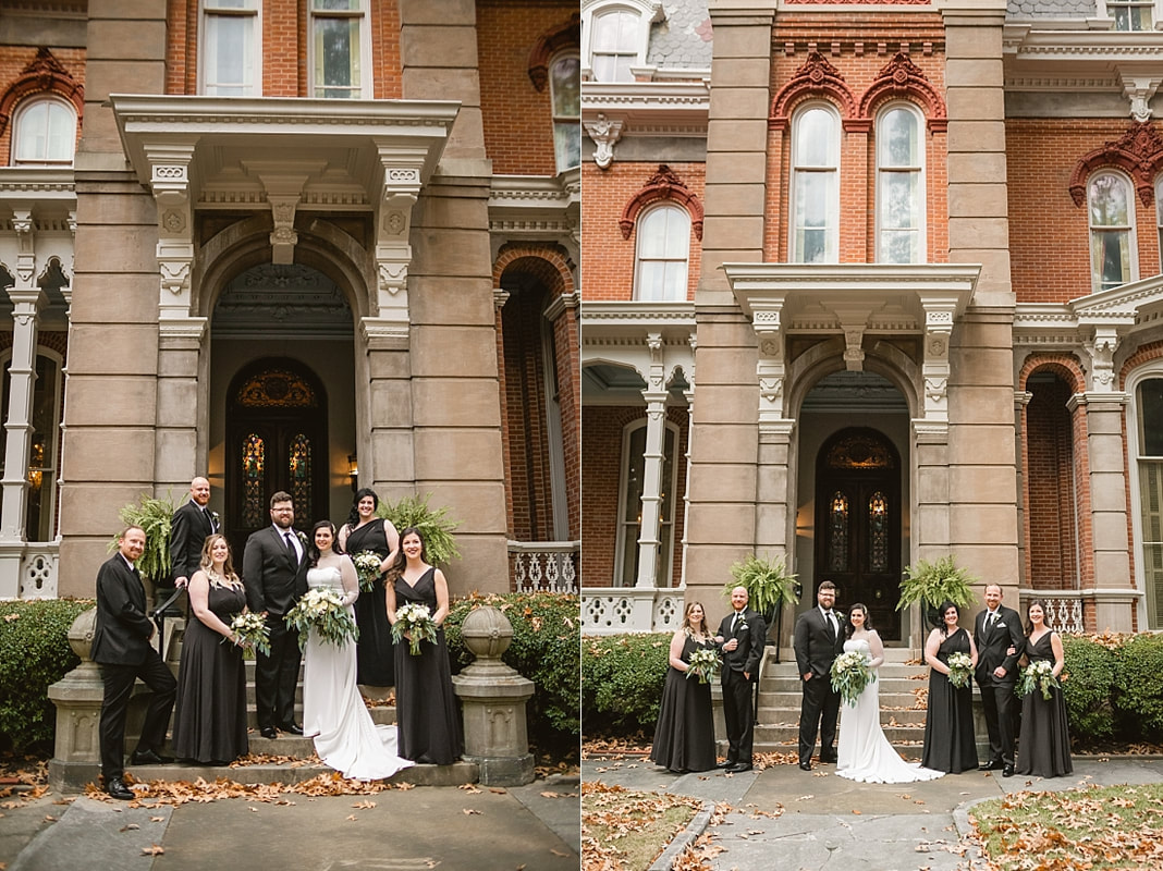 wedding party on the front lawn at Woodruff-Fontaine in Memphis, TN