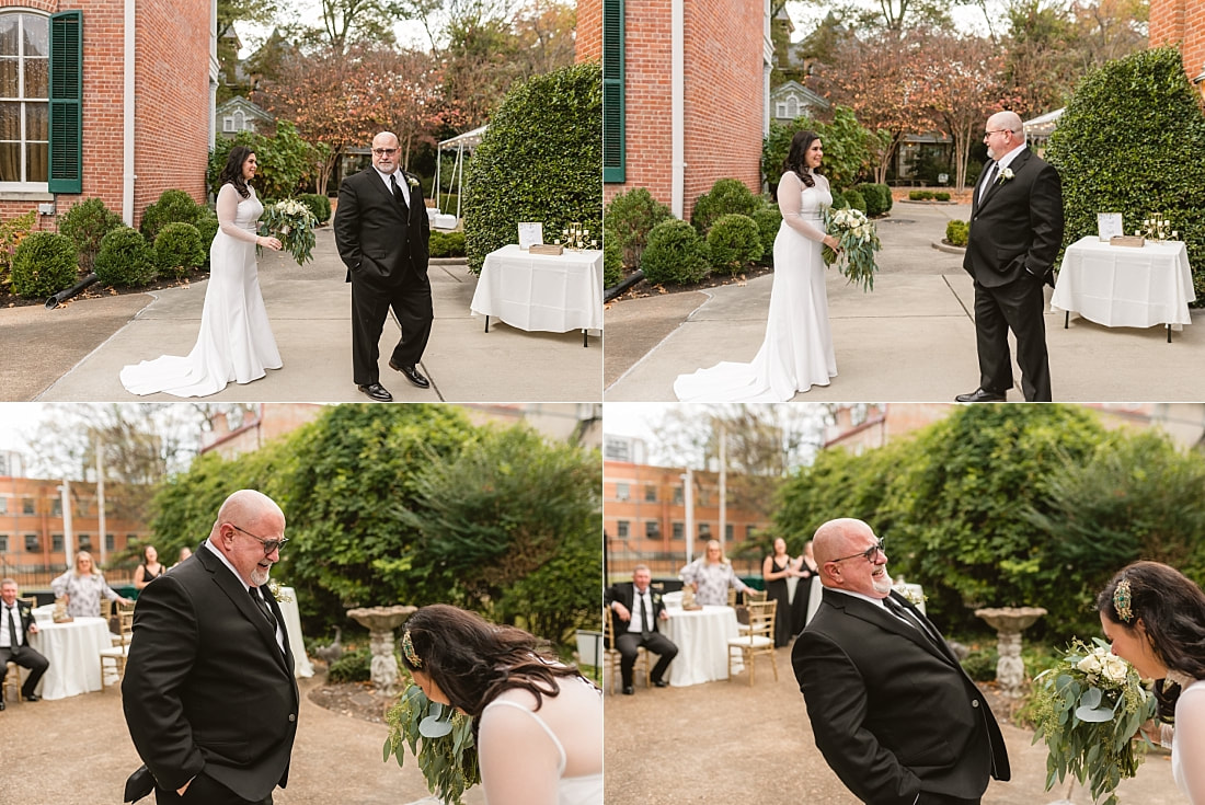 first look + bride's dad + wedding at Woodruff-Fontaine in Memphis, TN