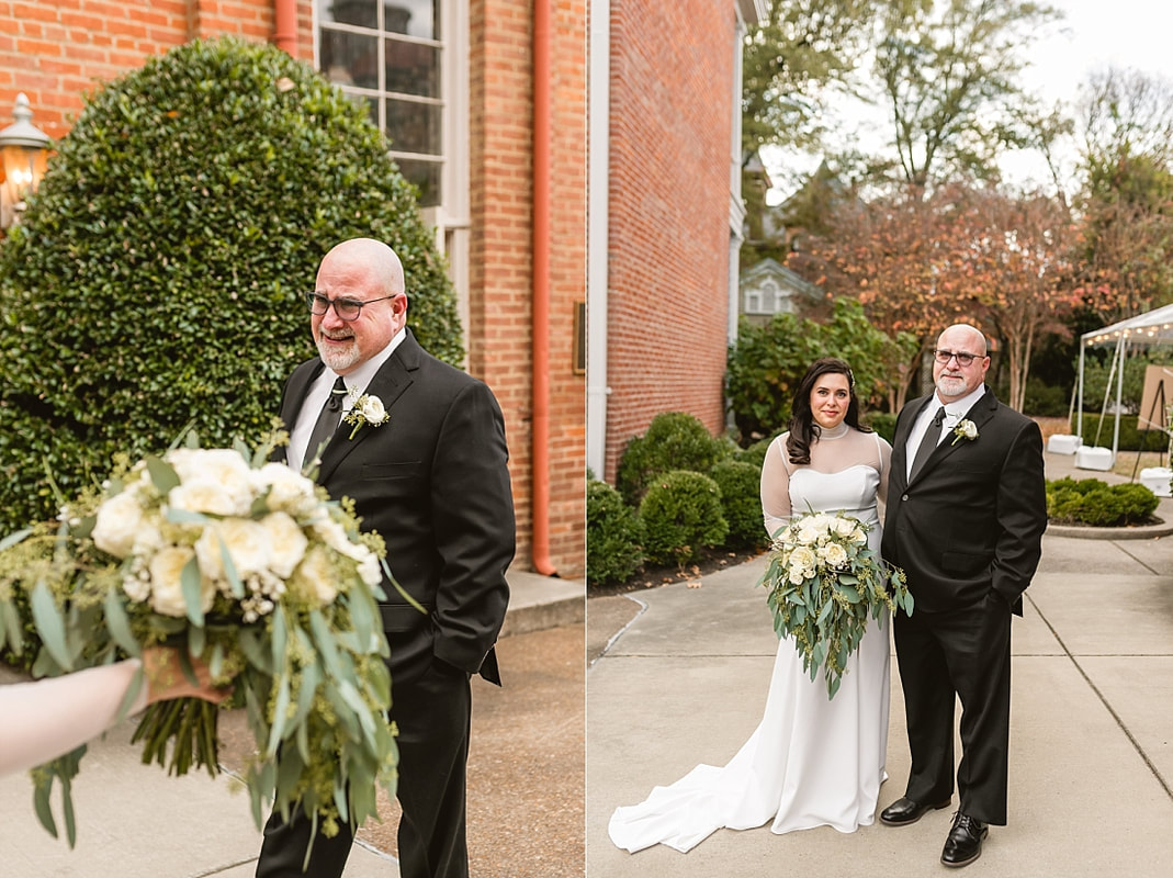 first look + bride's dad + wedding at Woodruff-Fontaine in Memphis, TN