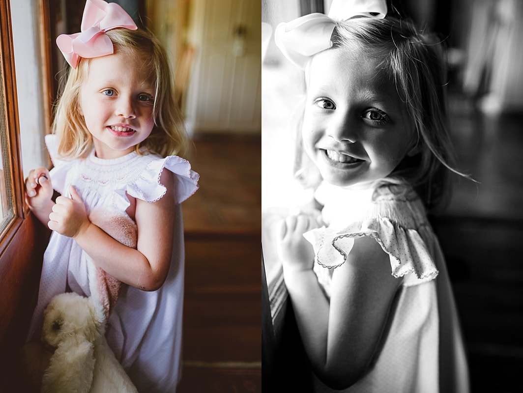 little girl posing with her stuffed bunny during in home lifestyle family session in collierville, tn