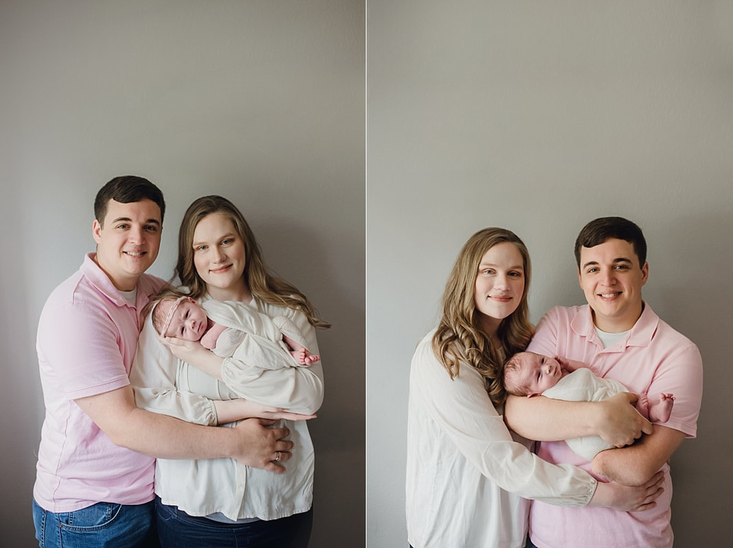 family of 3 during newborn photoshoot in Memphis
