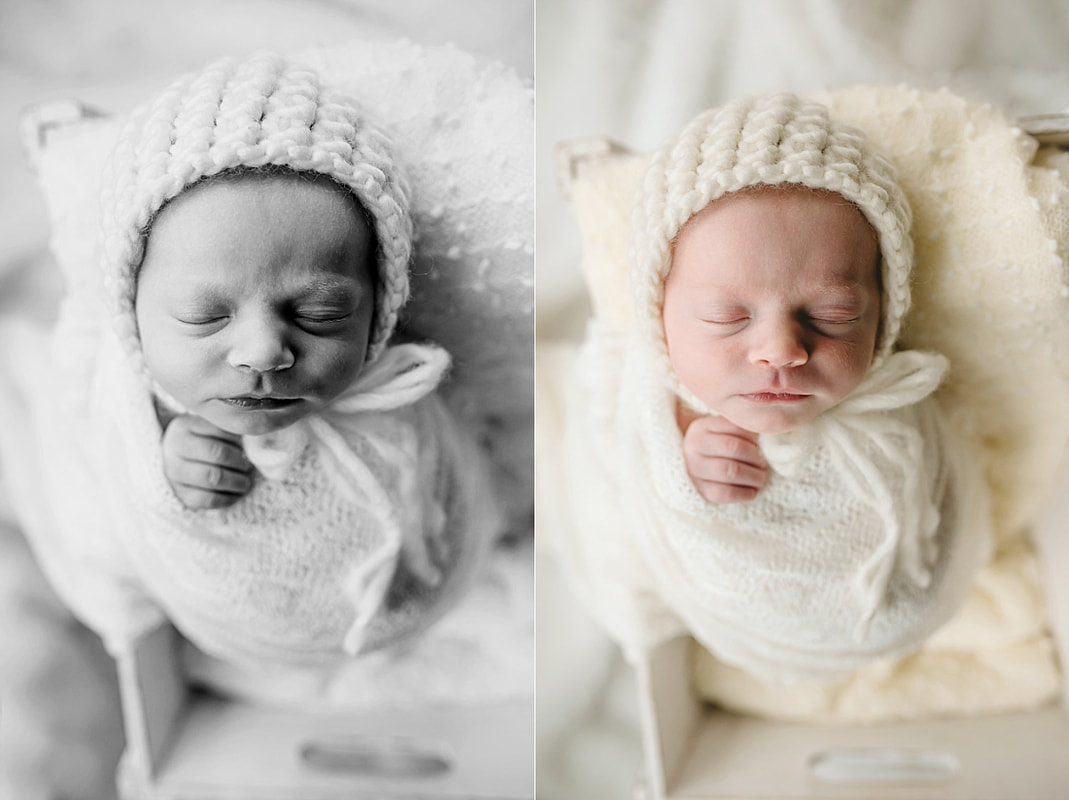 newborn baby girl swaddled for newborn photoshoot in Memphis, TN