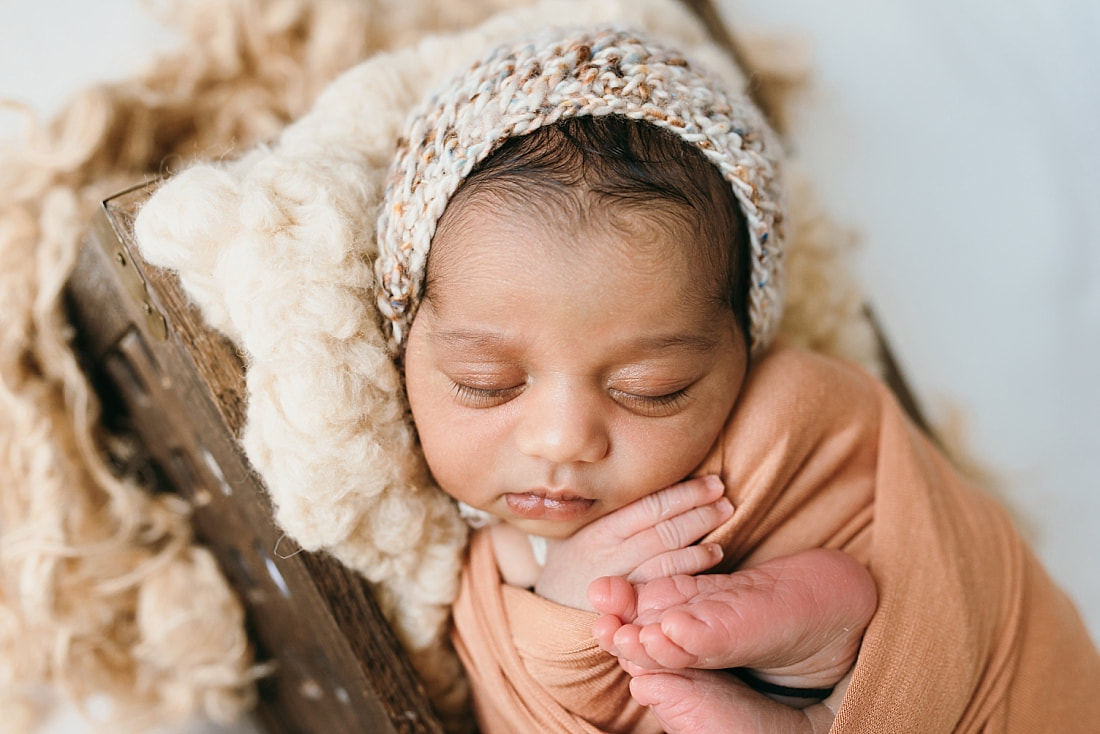 closeup of sweet baby's face during newborn portraits in memphis