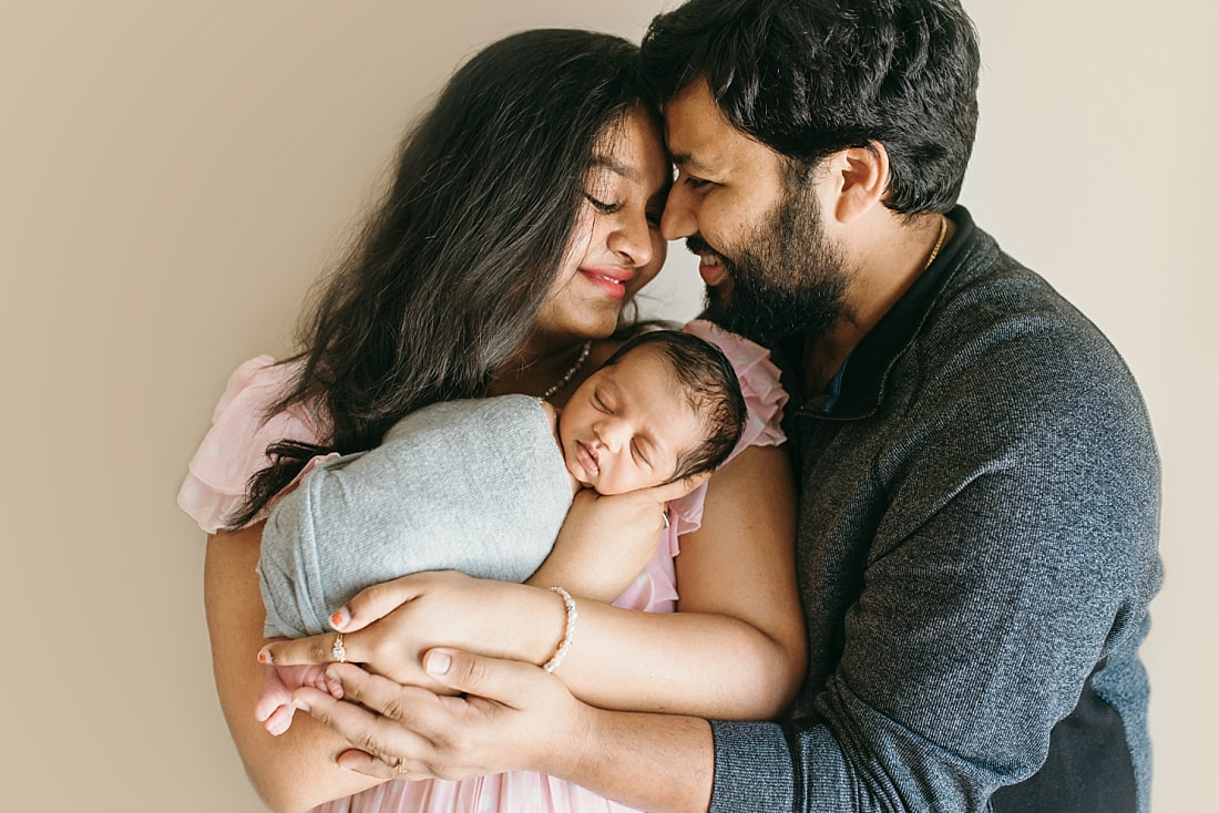 family portrait during newborn photo session in memphis