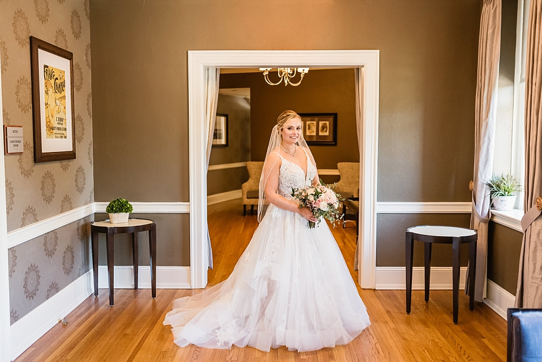 Bridal portrait in the Bridal suite + Pink Palace Wedding + Memphis, TN