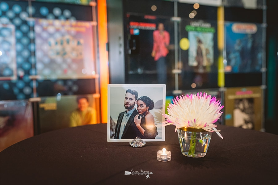 Reception centerpieces at the Stax Museum