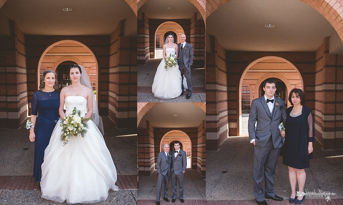 formal family portraits after wedding at St. Francis of Assisi Catholic Church