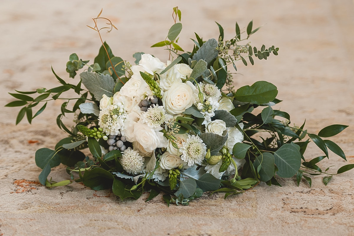 beautiful ivory wedding bouquet made by a garden secret