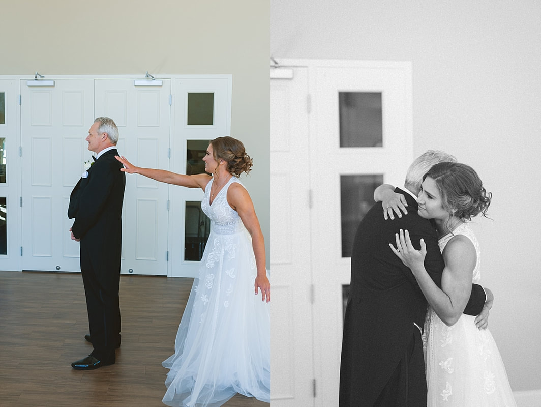 bride's first look with her father