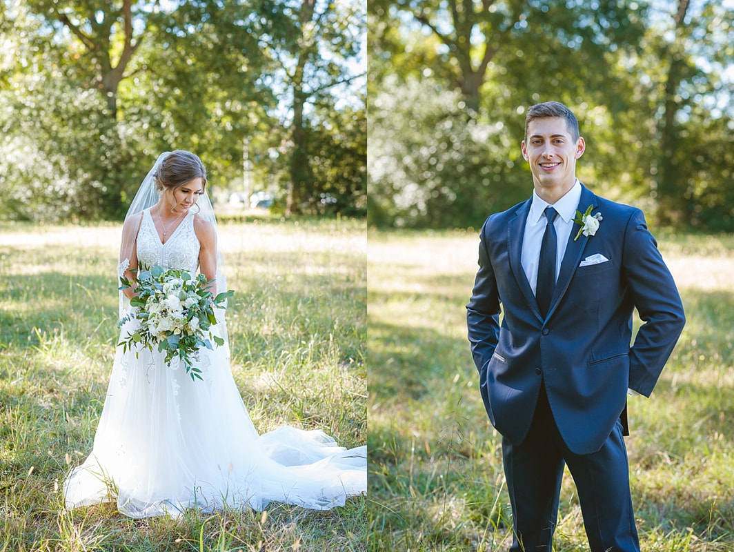 portrait of bride and groom in collierville, tn