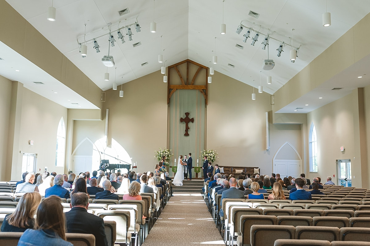 wedding ceremony at st patrick pres in collierville