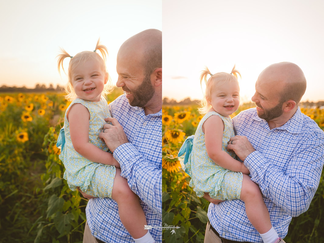 family photos in sunflower field at the agricenter, memphis, tn