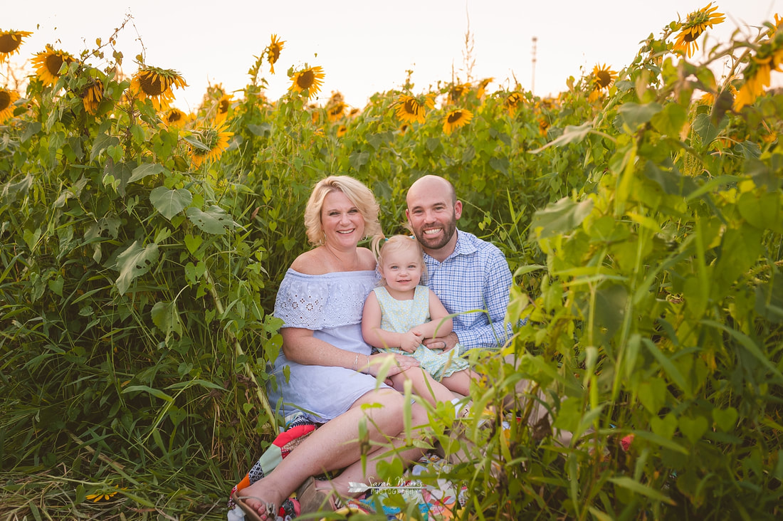 family photos in sunflower field at the agricenter, memphis, tn