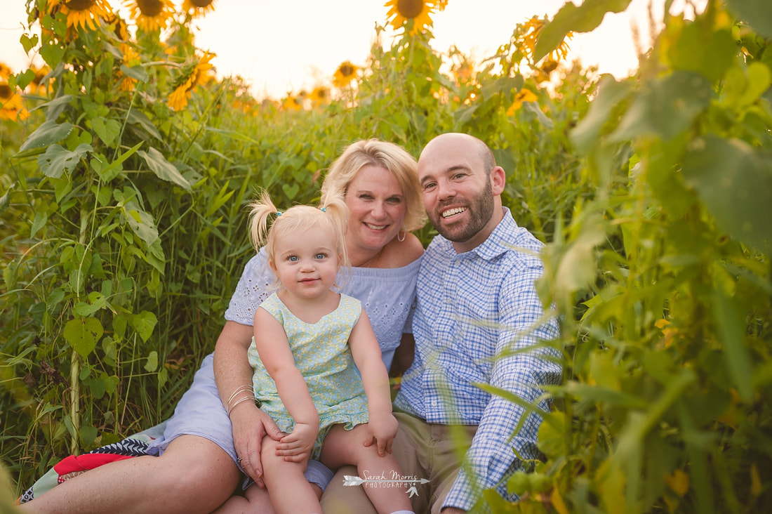 family photos in sunflower field at the agricenter, memphis, tn