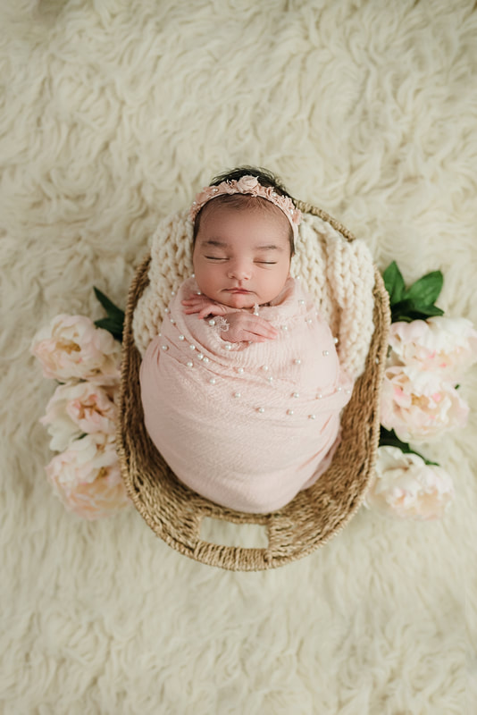 newborn baby girl posed for newborn session in Memphis, TN