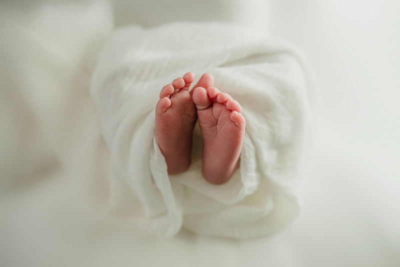 newborn baby girl's feet for newborn session in Memphis, TN