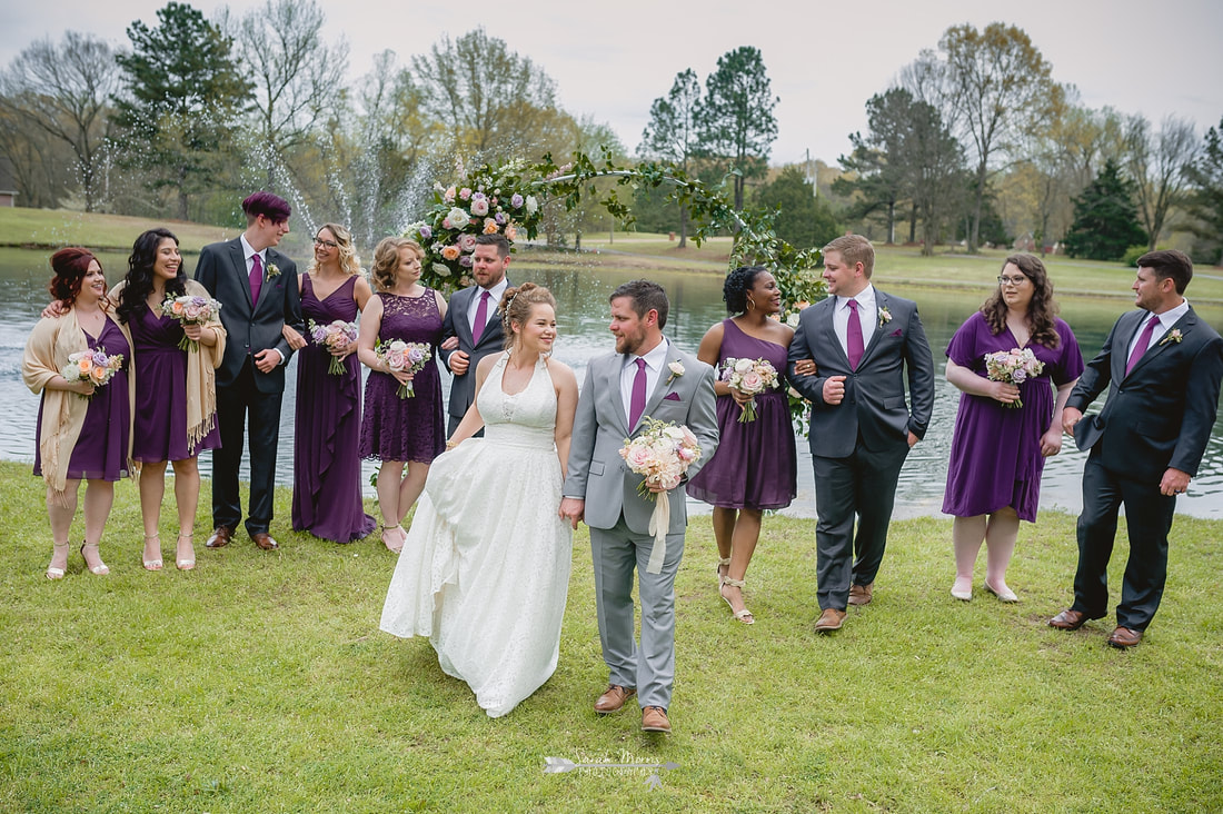 bridal party portraits at backyard wedding in bartlett, tn , memphis wedding photographer