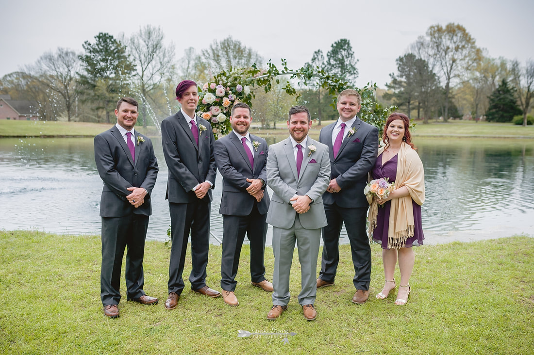 bridal party portraits at backyard wedding in bartlett, tn , memphis wedding photographer