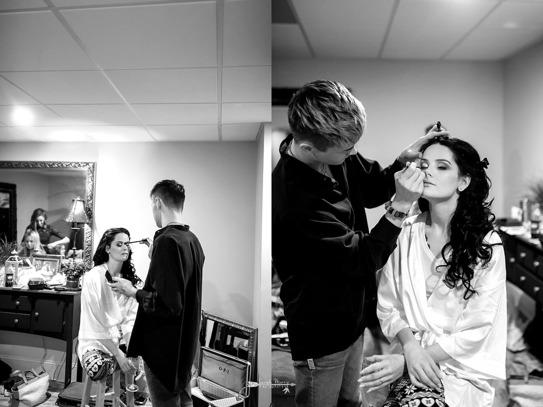 bride having her makeup done aat Overton Chapel, Memphis Wedding Photographer