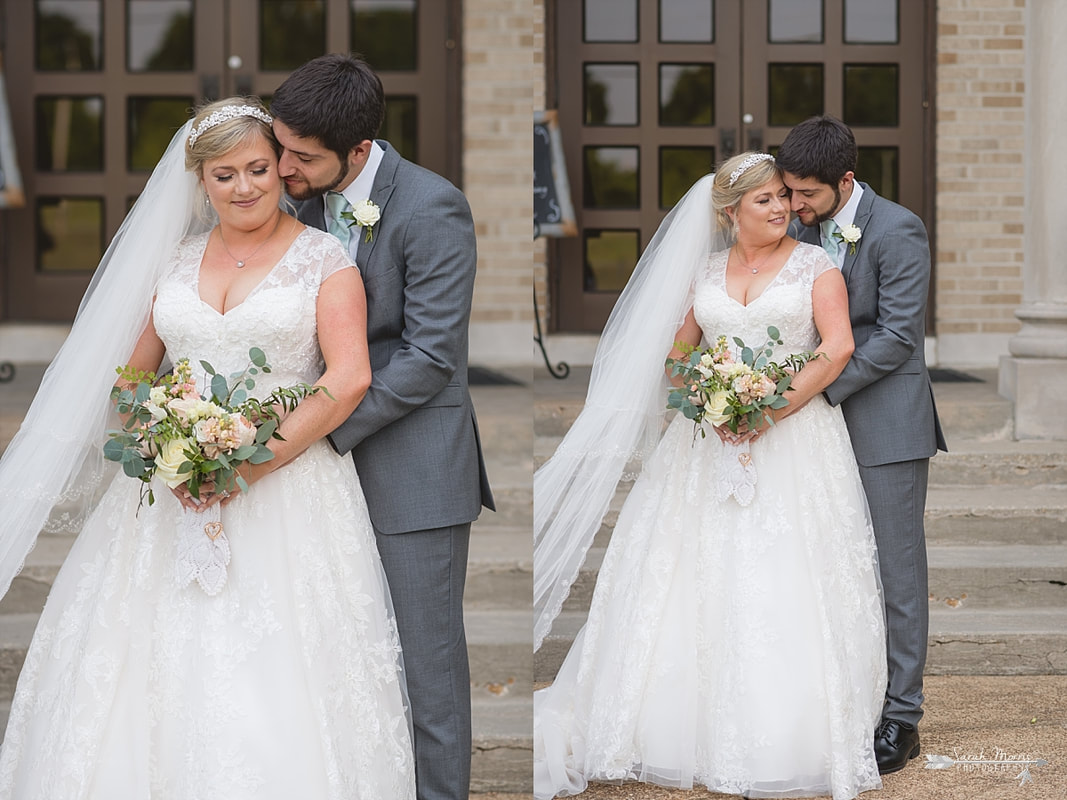 Bride and Groom at Annunciation Greek Orthodox Church in Memphis, TN