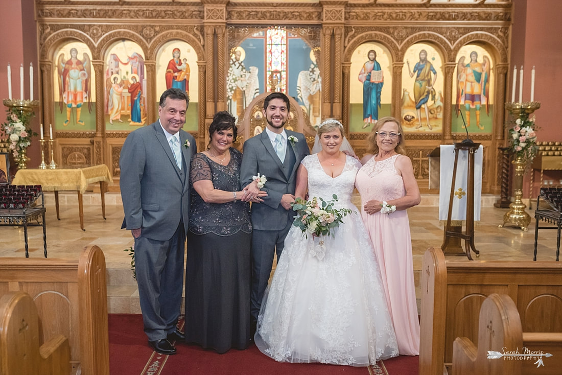 Bride and Groom at Annunciation Greek Orthodox Church in Memphis, TN