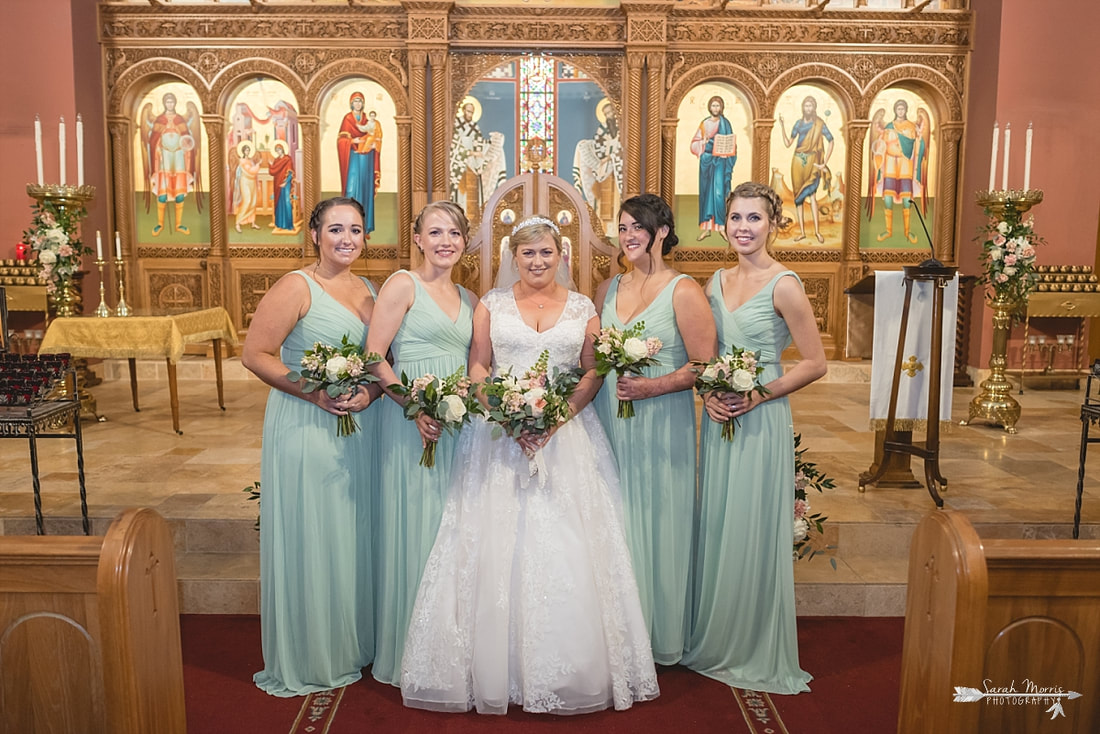 Bridal Party at Annunciation Greek Orthodox Church in Memphis, TN