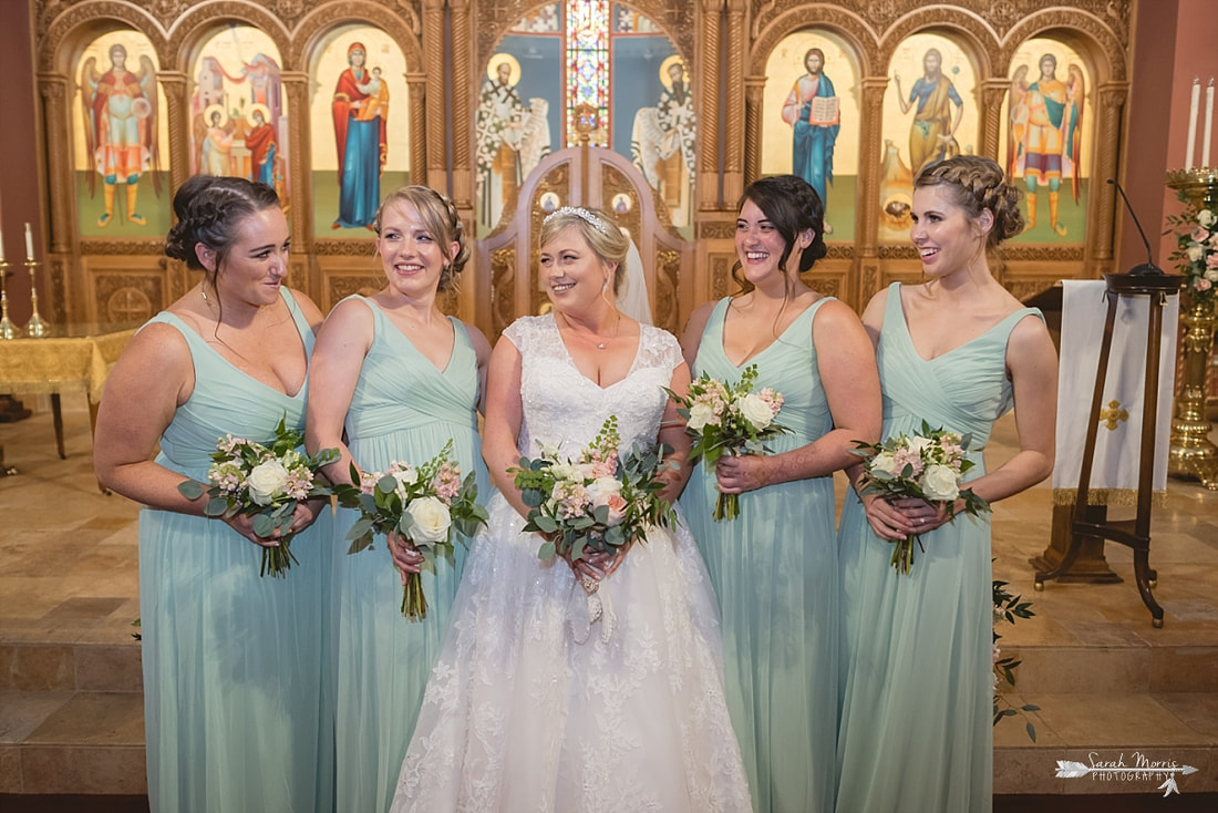 Bridal Party at Annunciation Greek Orthodox Church in Memphis, TN